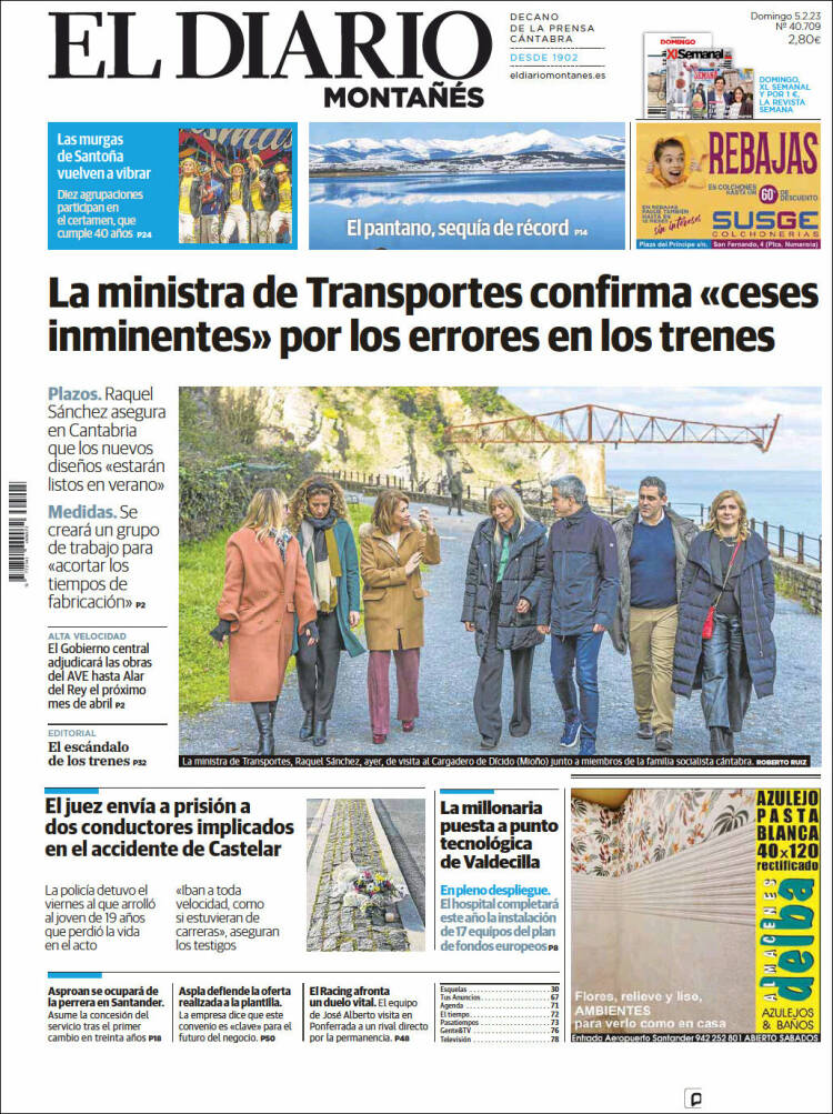 Portada de El Diario Montañés (España)