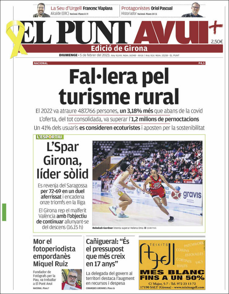 Portada de El Punt Avui - Girona (España)