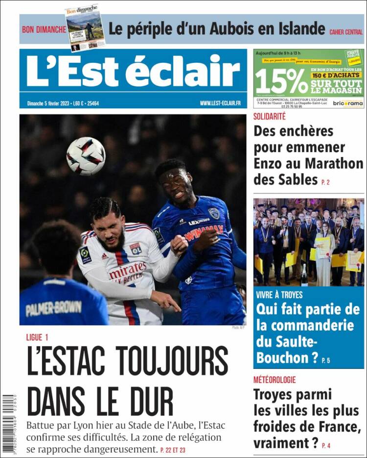 Portada de L'Est Eclair (Francia)