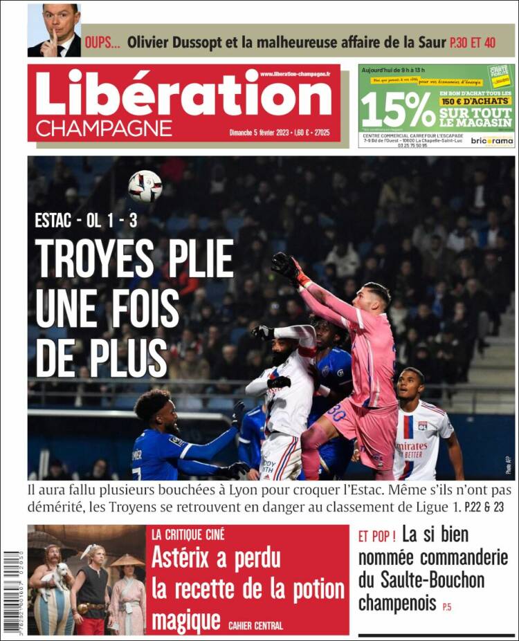 Portada de Libération Champagne (Francia)