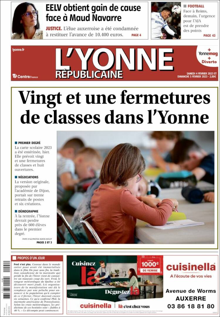 Portada de L'Yonne-Républicaine (Francia)