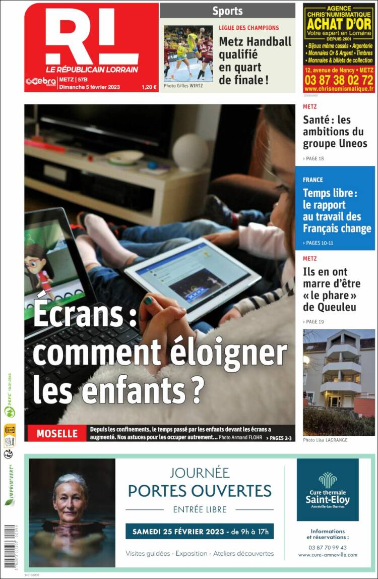 Portada de Le Republicain Lorrain (Francia)