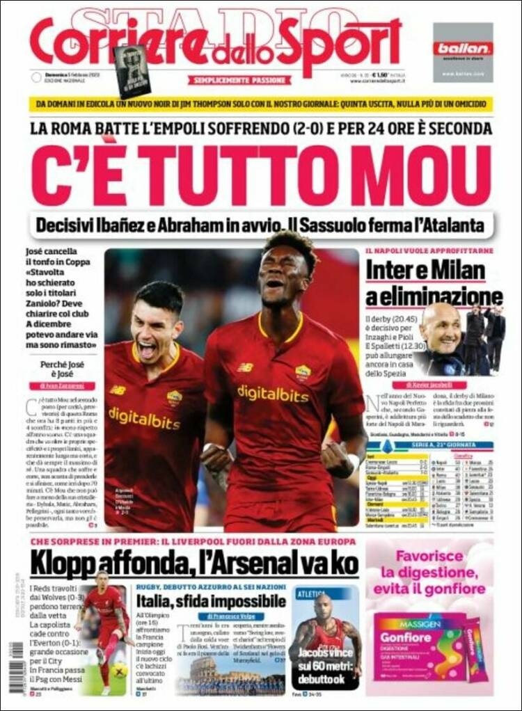 Portada de Corriere dello Sport (Italia)