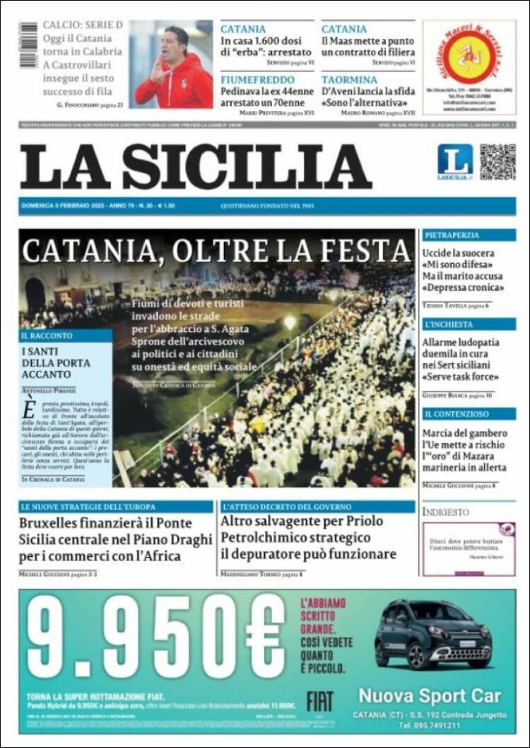 Portada de La Sicilia (Italie)