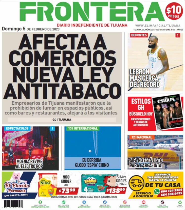 Portada de Frontera (México)