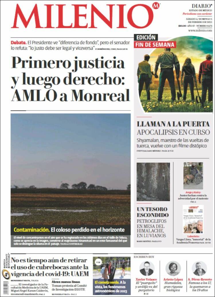 Portada de Milenio - Estado de México (México)