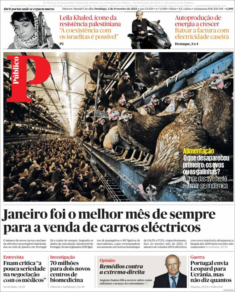 Portada de Público (Portugal)