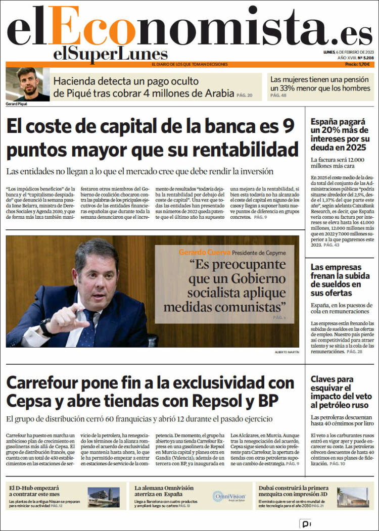 Portada de El Economista (Espa&ntilde;a)