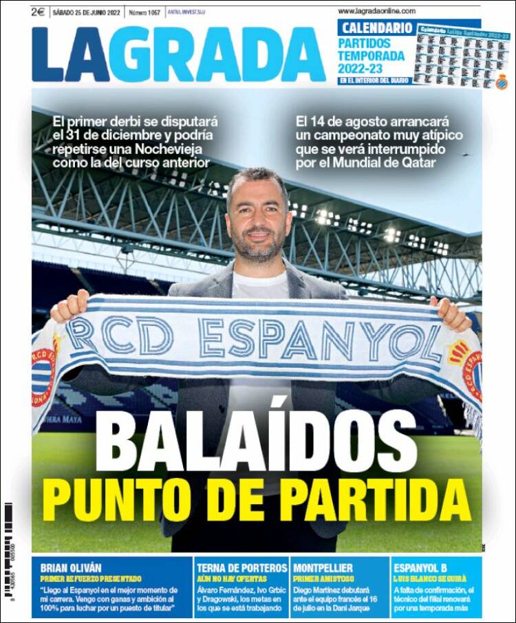 Newspaper La Grada (Spain). Newspapers in Spain. Today's press covers.  