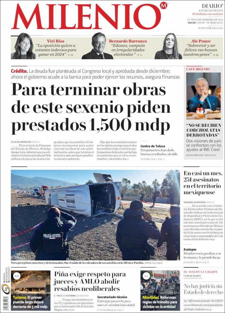 Portada de Milenio - Estado de México (M&eacute;xico)