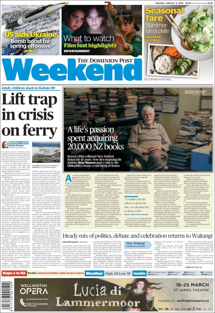 Portada de The Dominion Post (Nueva Zelanda)