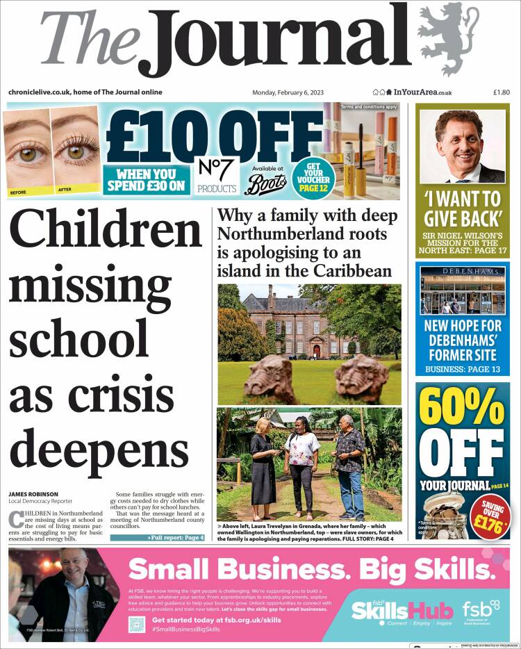 Portada de The Journal (Reino Unido)