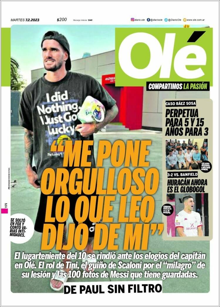 Portada de Olé (Argentina)