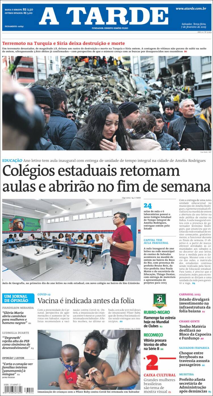 Portada de Diário A Tarde (Brasil)