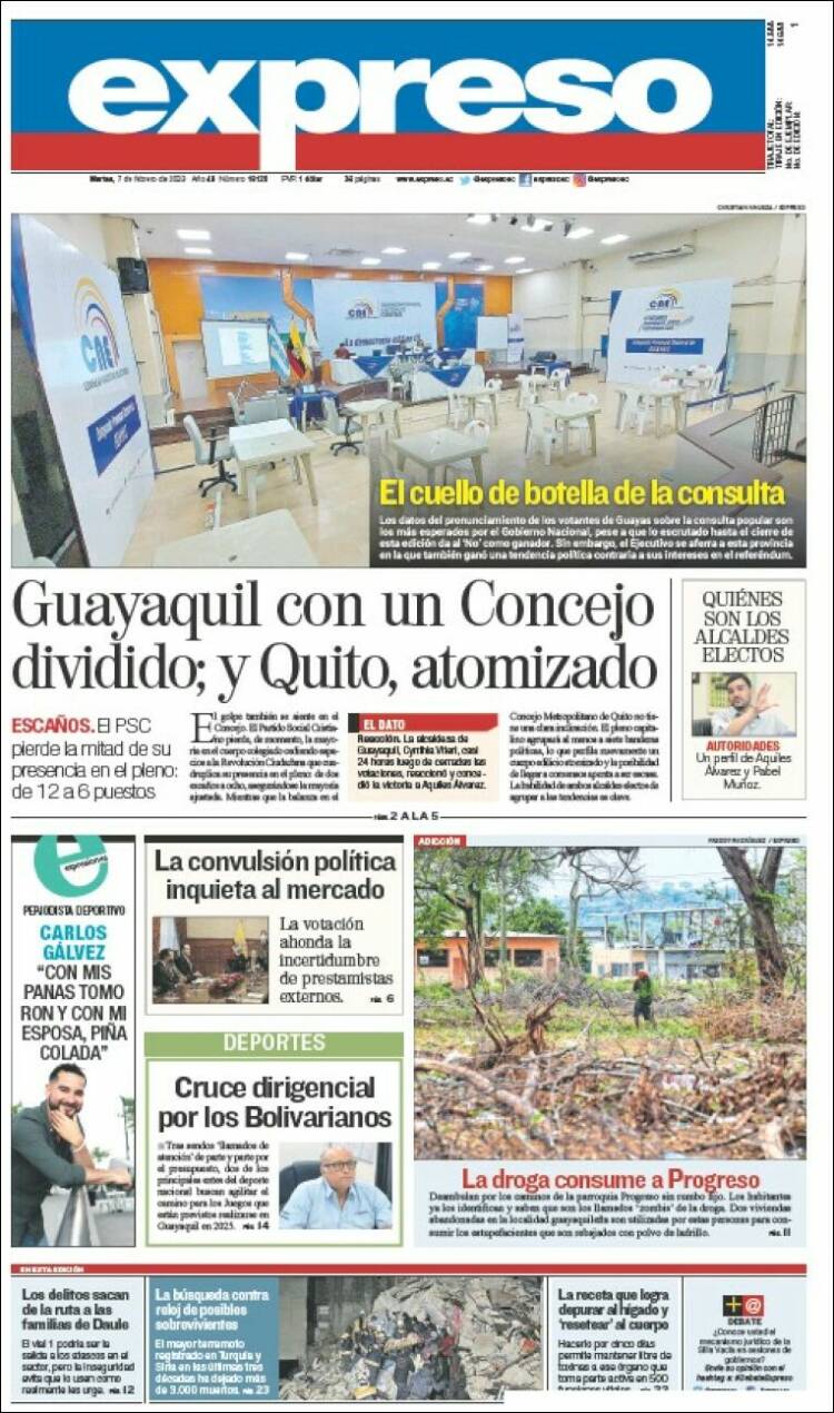 Portada de Expreso (Ecuador)
