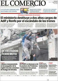 Portada de El Comercio (España)