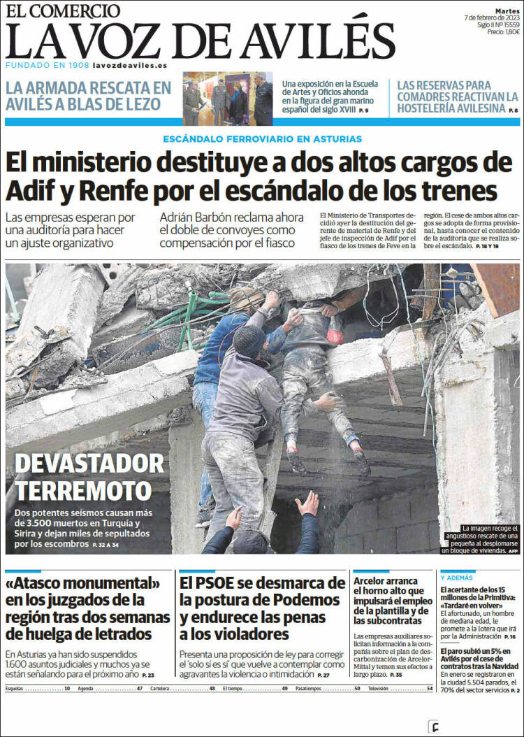 Portada de El Comercio - Avilés (Espa&ntilde;a)