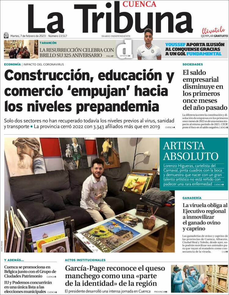 Portada de La Tribuna de Cuenca (Espa&ntilde;a)