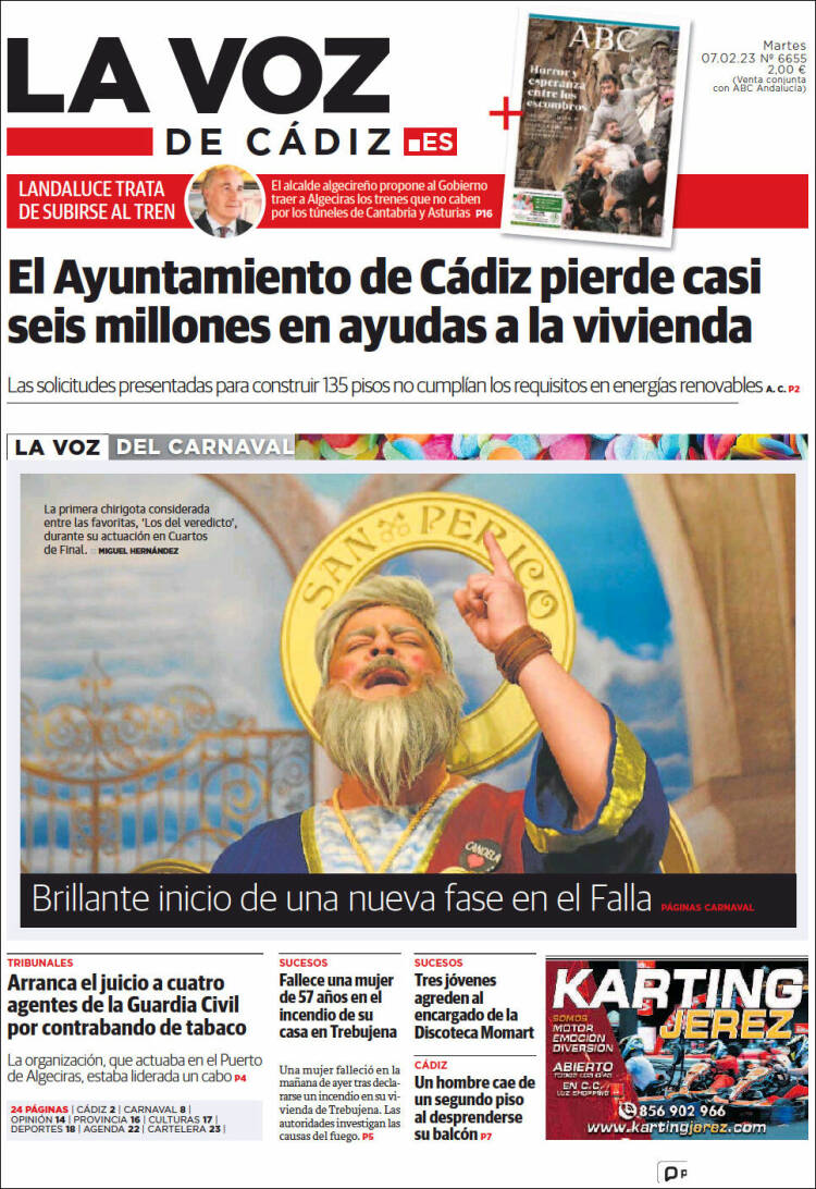 Portada de La Voz de Cádiz (Espa&ntilde;a)