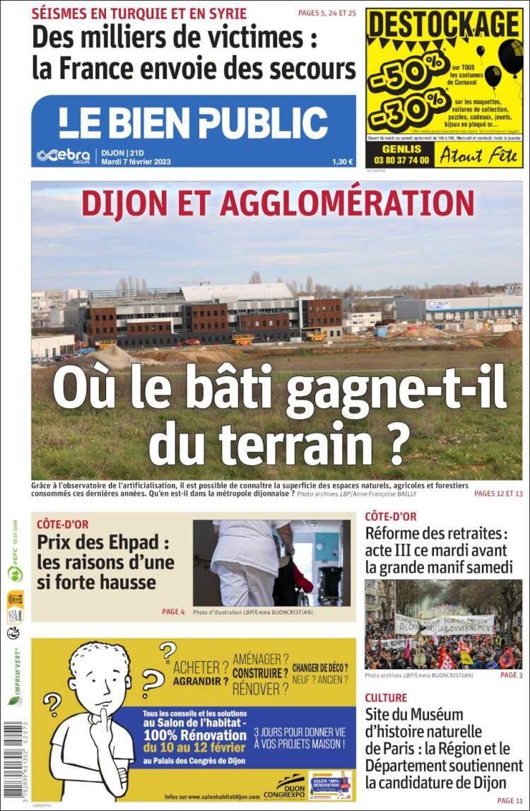 Portada de Le Bien Public (Francia)