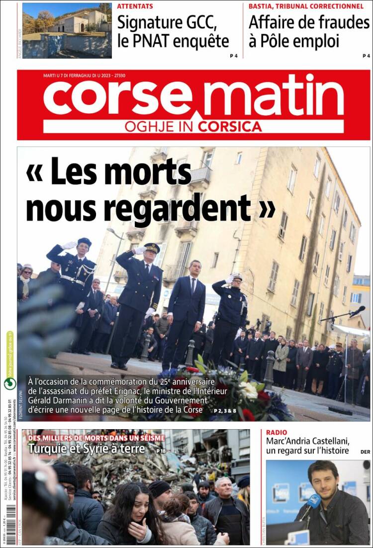 Portada de Corse-Matin (France)