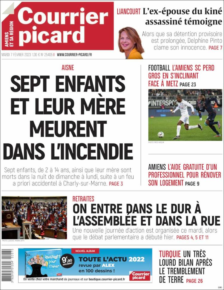 Portada de Courrier Picard (Francia)