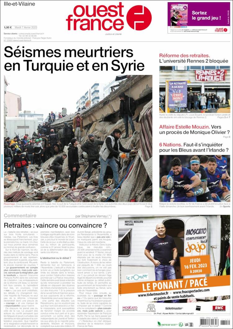 Portada de Ouest France (France)