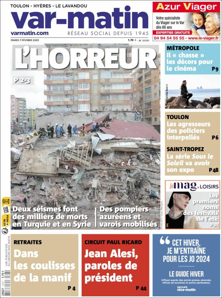 Portada de Var-Matin (France)