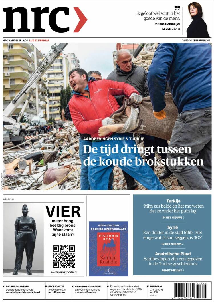 Portada de NRC Handelsblad (Pa&iacute;ses Bajos)