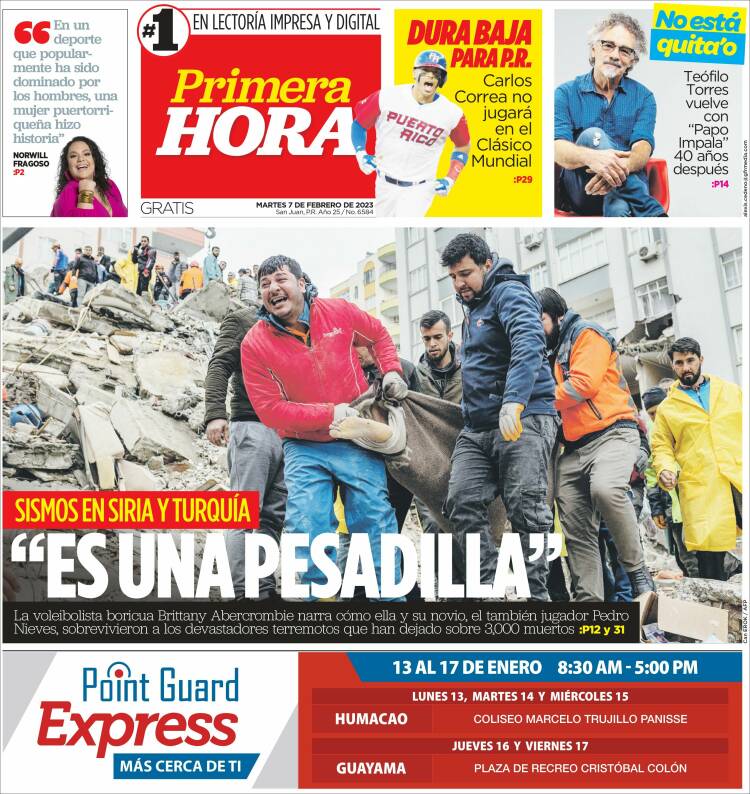 Portada de Primera Hora (Puerto Rico)