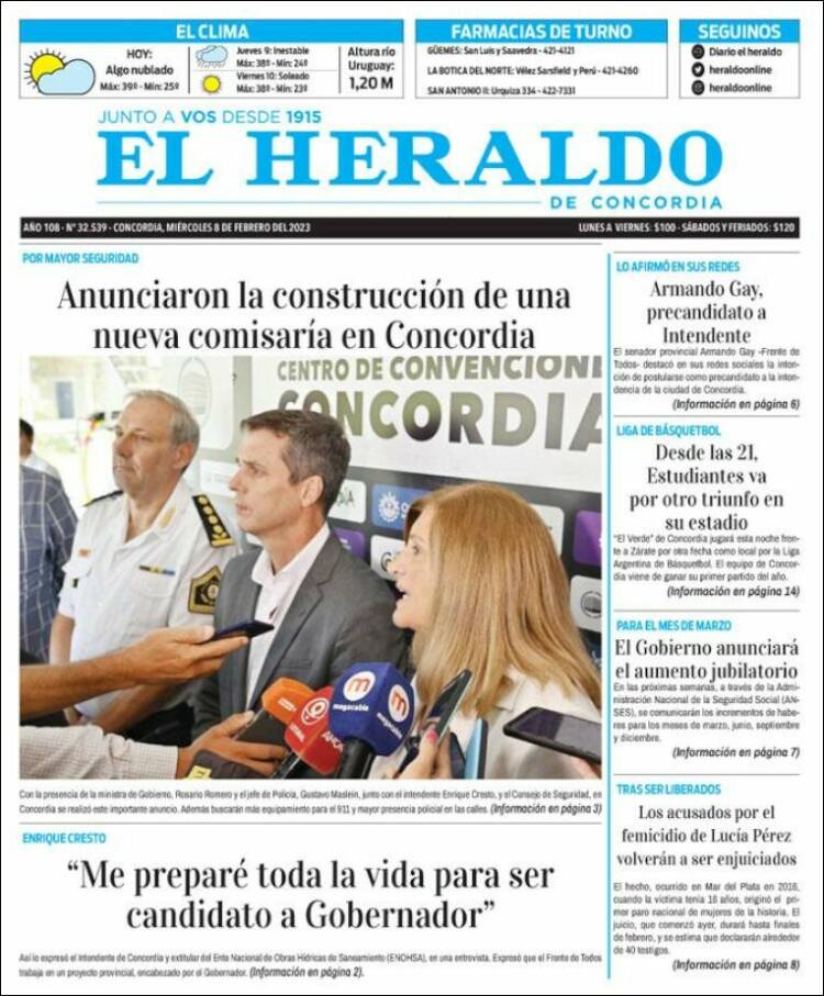 Portada de El Heraldo de Concordia (Argentina)