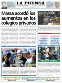 Portada de La Prensa (Argentina)