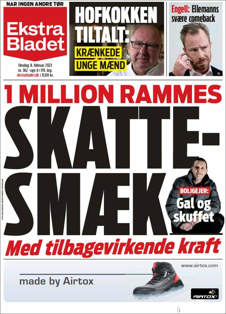 Portada de Ekstra Bladet (Dinamarca)