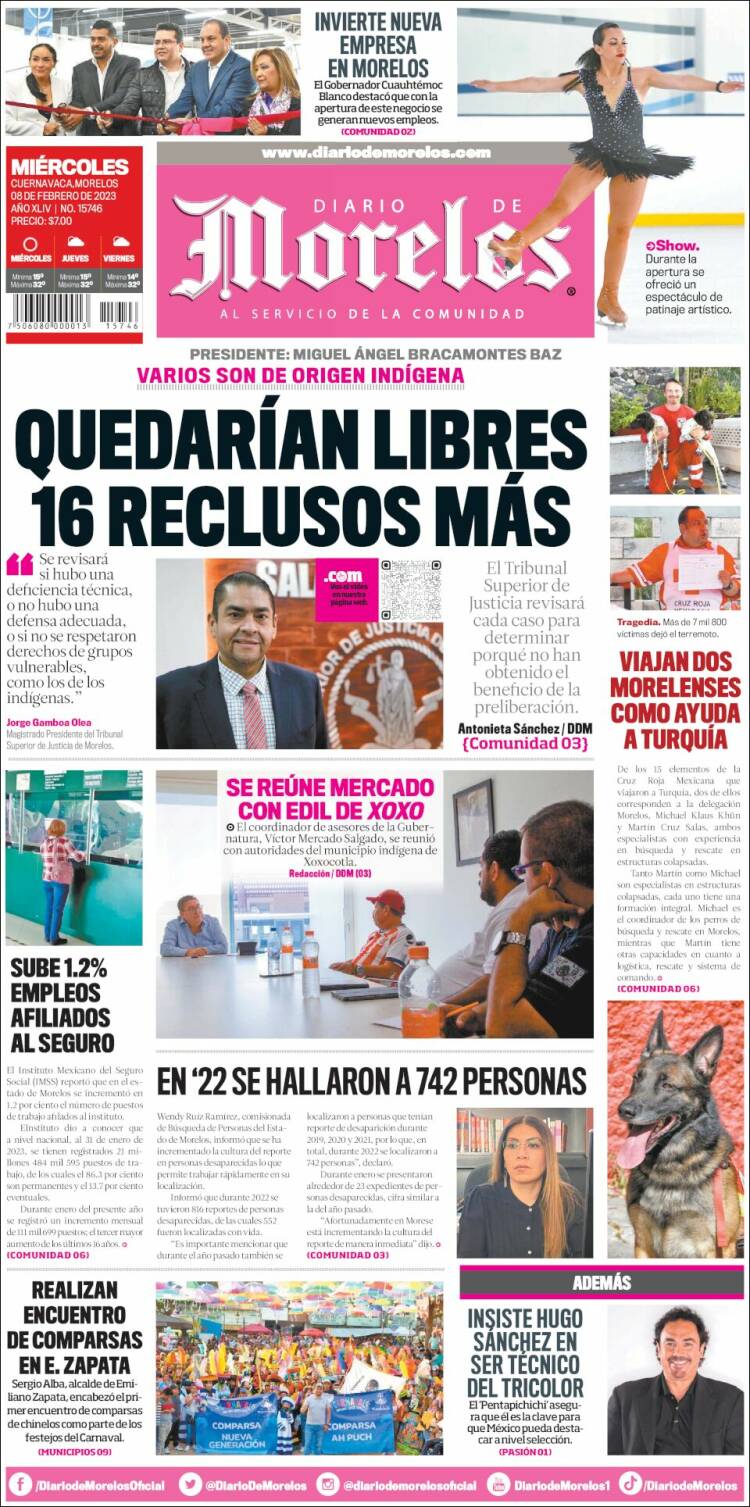 Portada de Diario de Morelos (México)