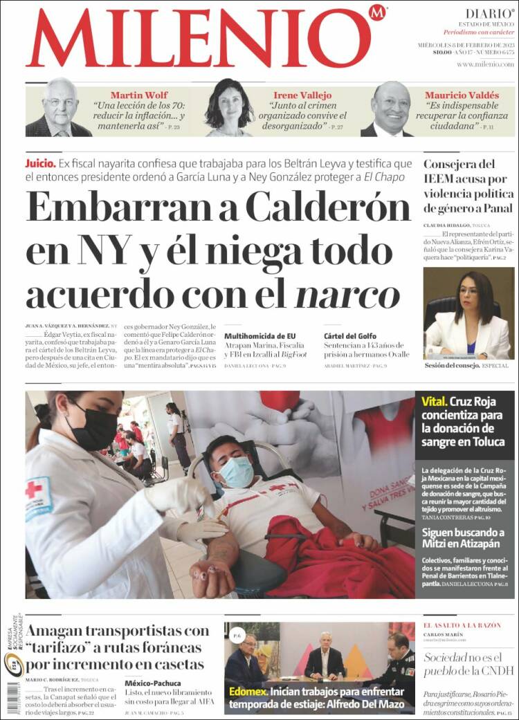 Portada de Milenio - Estado de México (Mexico)