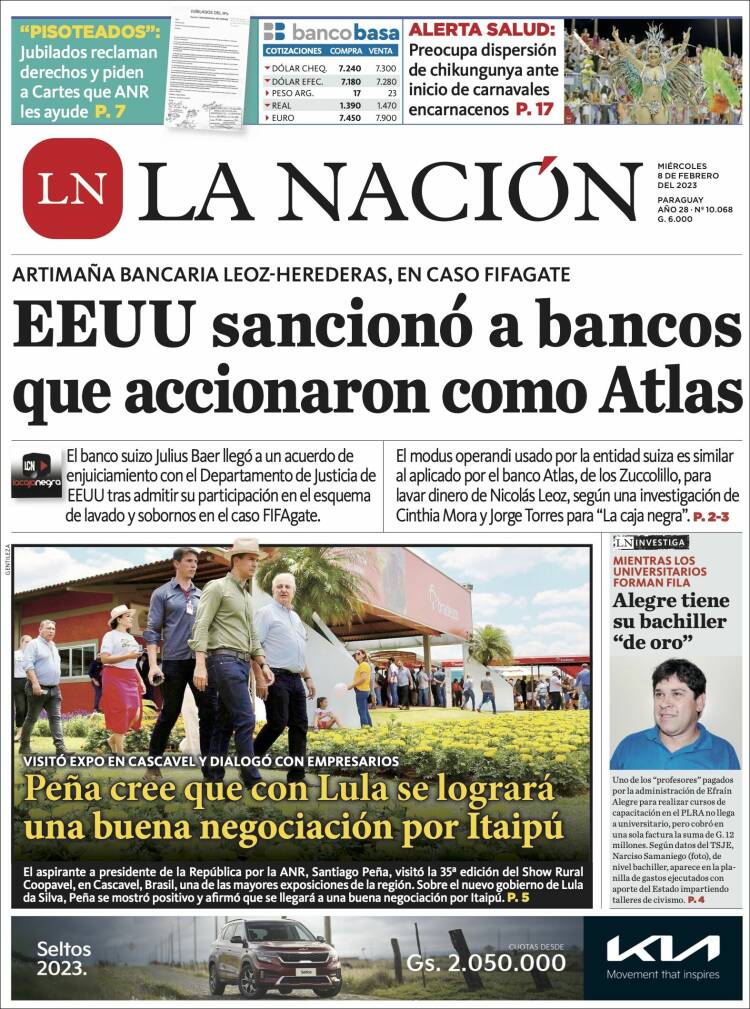 Portada de La Nación (Paraguay)