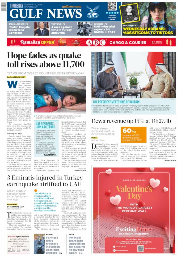 Portada de Gulf News (Asia-Pacific)