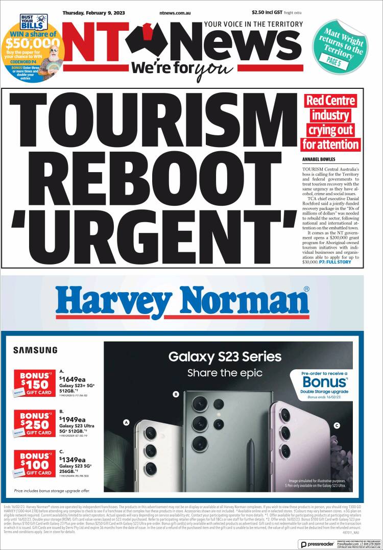 Portada de Northern Territory News (Australia)