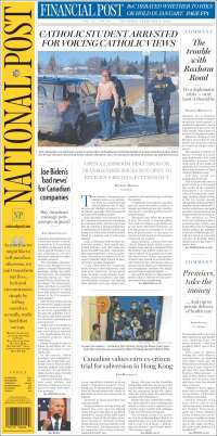 Portada de The National Post (Canada)