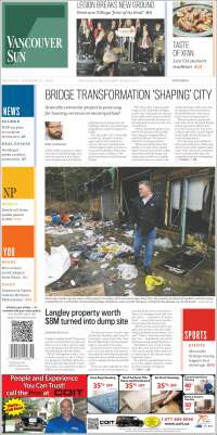 Portada de The Vancouver Sun (Canada)