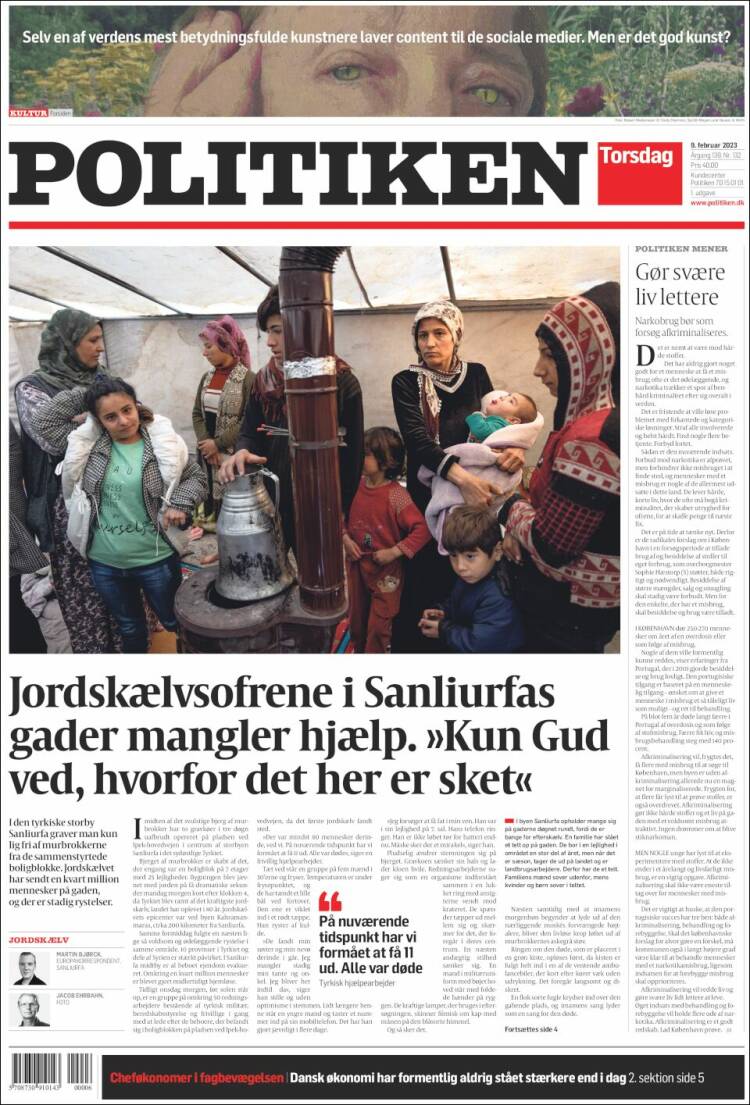 Portada de Politiken (Dinamarca)