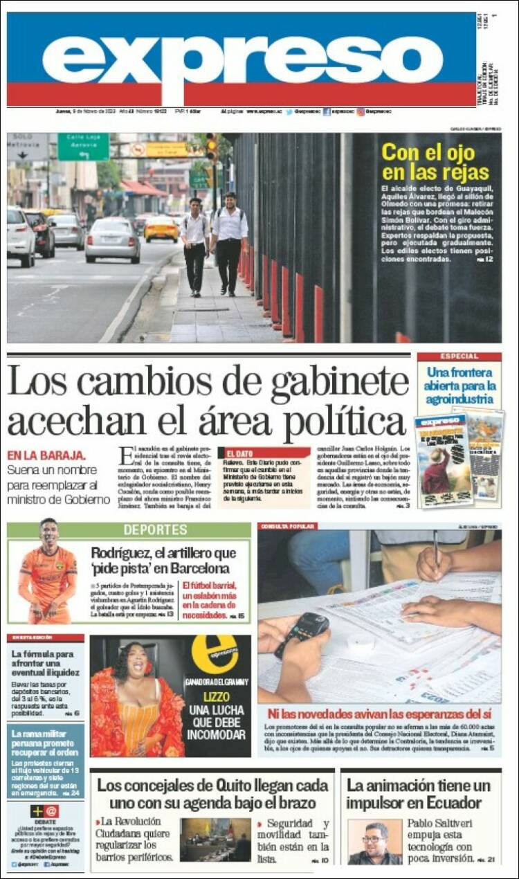 Portada de Expreso (Ecuador)