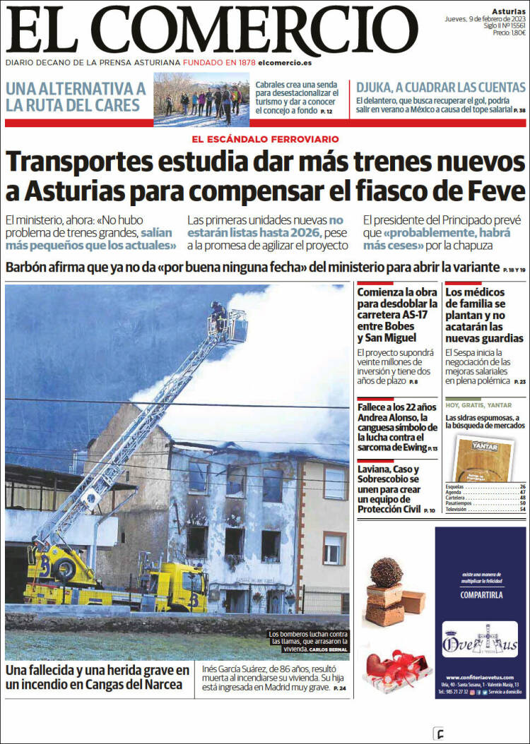 Portada de El Comercio (Espa&ntilde;a)