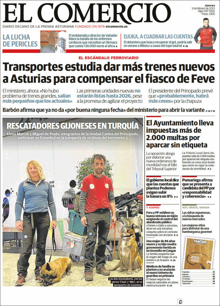 Portada de El Comercio - Gijón (Espa&ntilde;a)