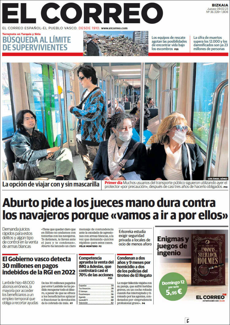 Portada de El Correo (Espa&ntilde;a)