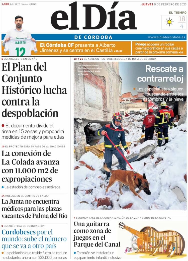 Portada de El Día de Córdoba (Espa&ntilde;a)