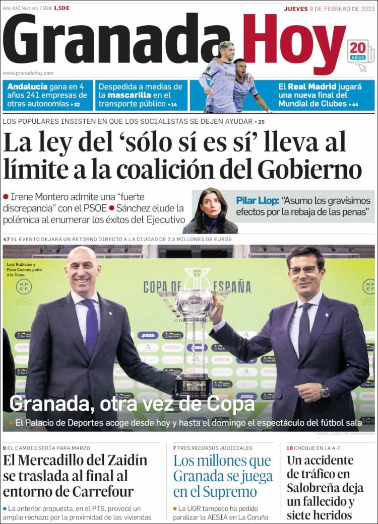 Portada de Granada Hoy (Espa&ntilde;a)