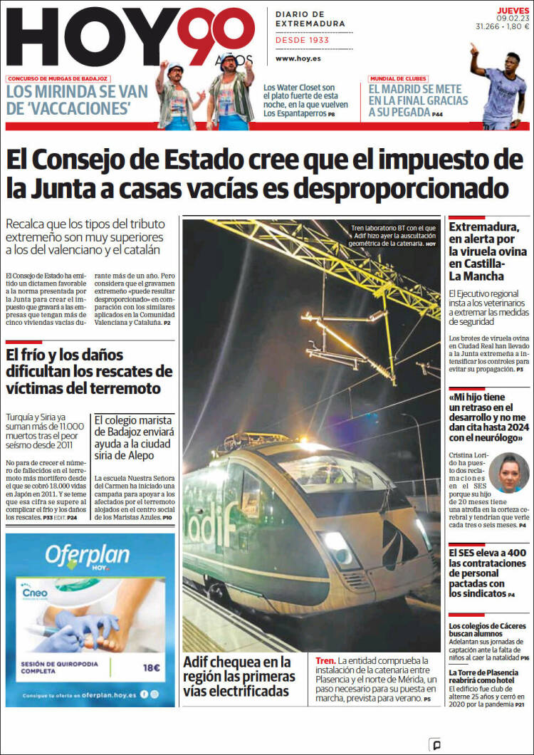 Portada de Hoy - Badajoz (Espa&ntilde;a)