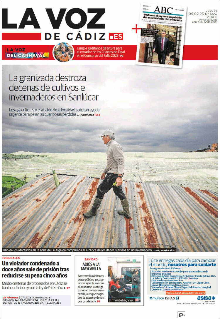 Portada de La Voz de Cádiz (Espa&ntilde;a)