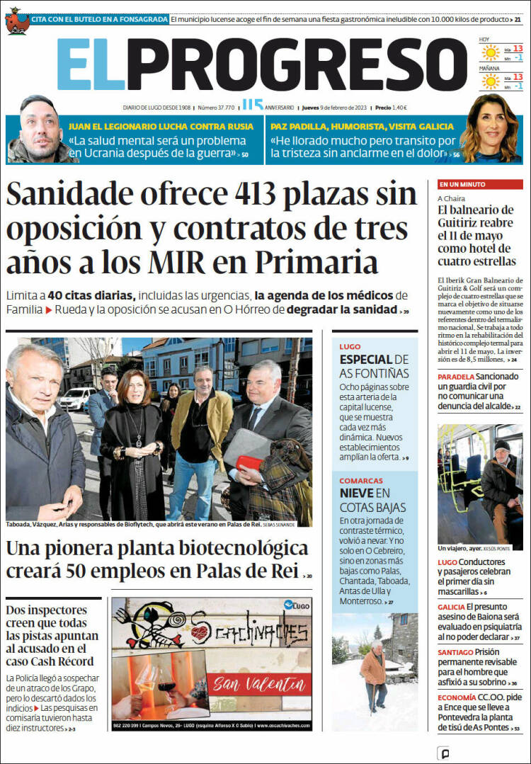 Portada de El Progreso (Espa&ntilde;a)